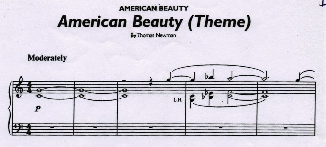 American Beauty di Thomas Newman – Spartito Pianoforte
