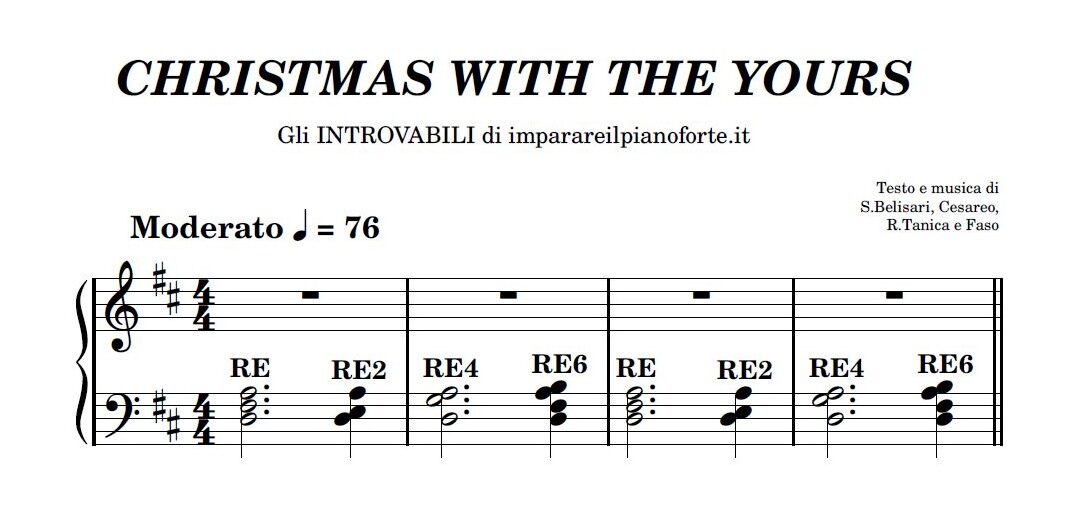 Christmas with the Yours degli Elio e le Storie Tese – Spartito Pianoforte Melodia e Accordi