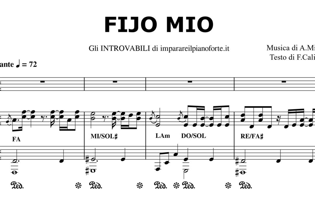 Fijo Mio di Franco Califano – Spartito Pianoforte Melodia e Accordi