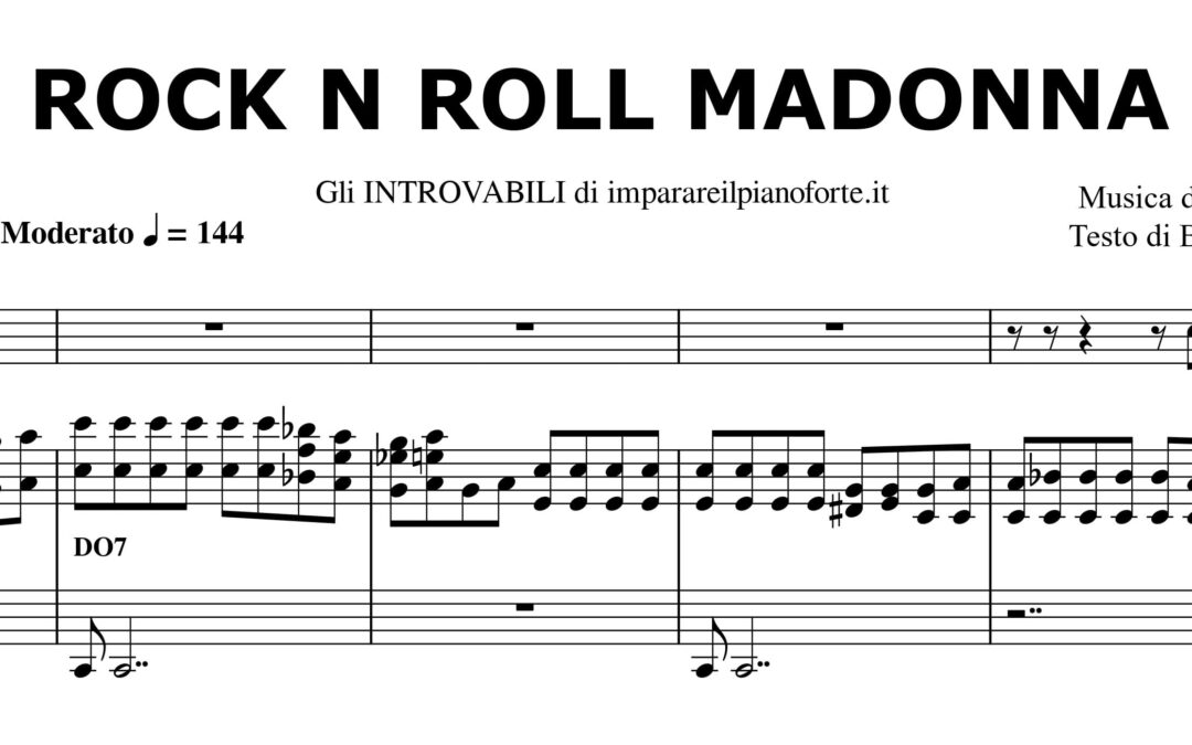 Rock n Roll Madonna di Elton John – Spartito Pianoforte Melodia e Accordi